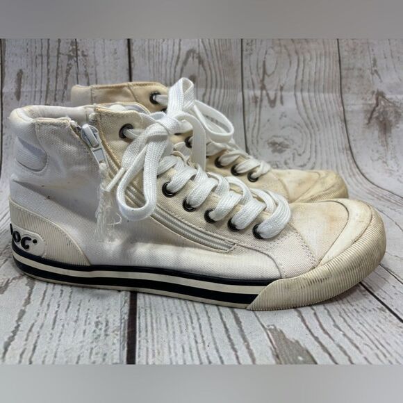 Worn Rocket Dog Jazzin Hi-Top Trainers Women's Sneakers - Picture 1 of 12